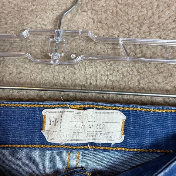 Free People Jeans Womens 26 Skinny Distressed Long‎ & Lean Jegging High Rise - Picture 10 of 13